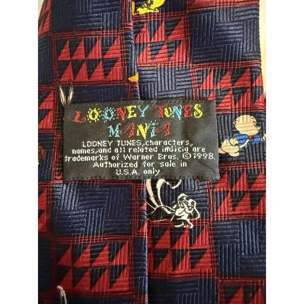 Vintage Looney Tunes Mania Ties Lot of 3 Bugs Bunny Taz Pepe Le Pew Silk‎ 90s WB